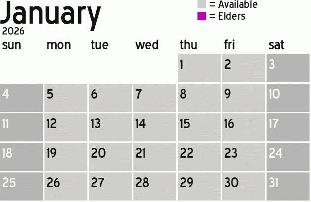 Missionary Dinner Calendar