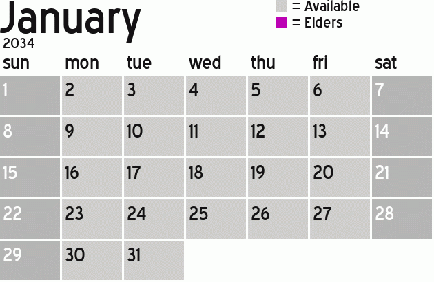 Missionary Dinner Calendar