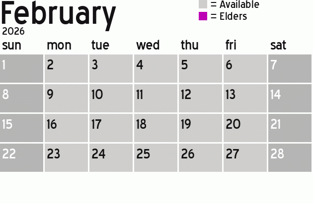 Missionary Dinner Calendar