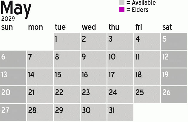Missionary Dinner Calendar