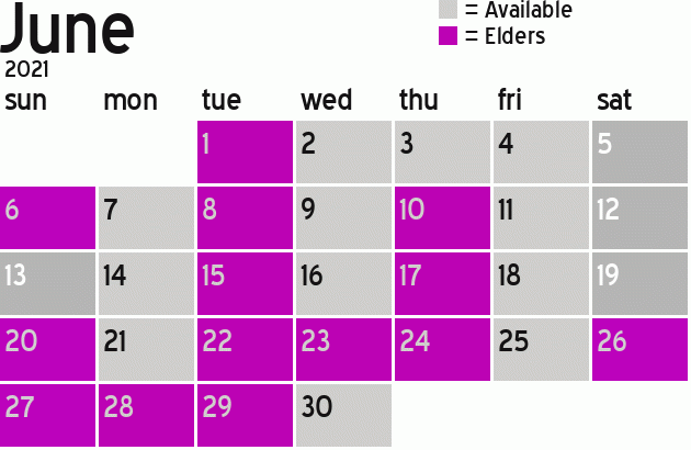 Missionary Dinner Calendar