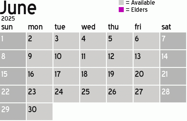Missionary Dinner Calendar