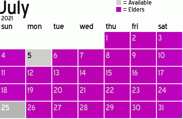 Missionary Dinner Calendar