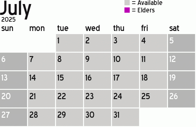 Missionary Dinner Calendar
