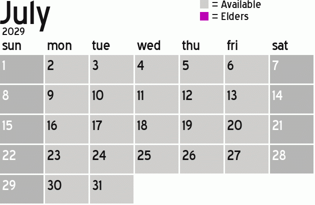 Missionary Dinner Calendar