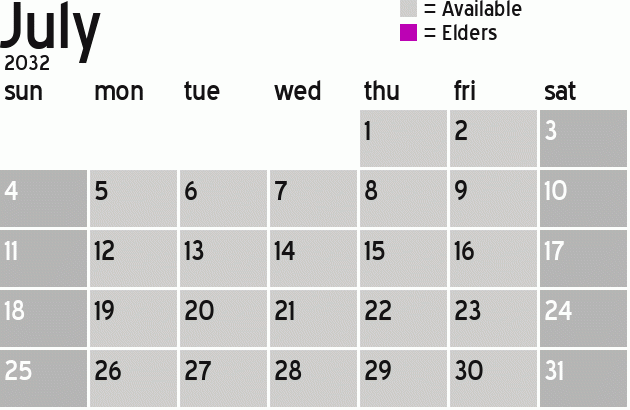 Missionary Dinner Calendar
