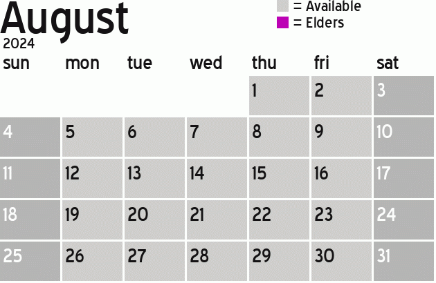 Missionary Dinner Calendar