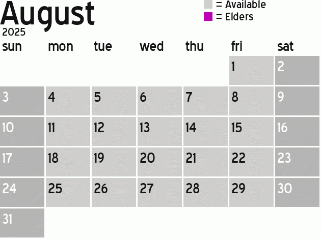 Missionary Dinner Calendar