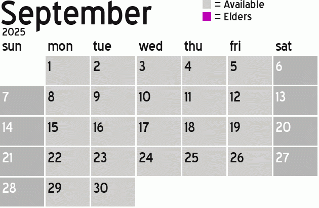Missionary Dinner Calendar