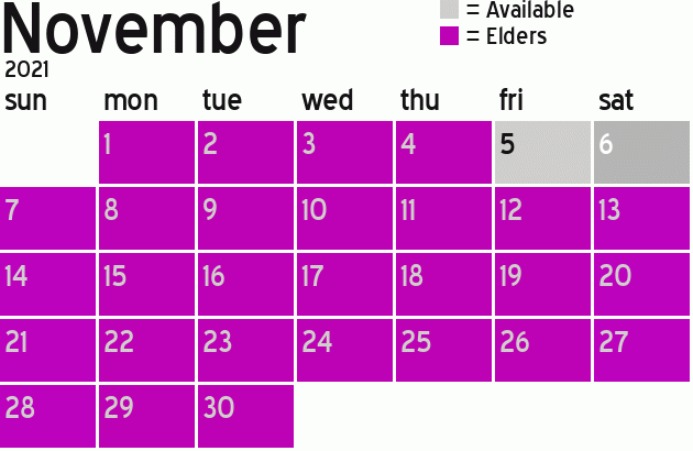 Missionary Dinner Calendar