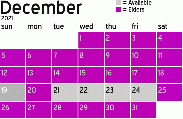 Missionary Dinner Calendar
